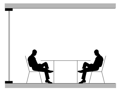 Silouhette of people facing each other